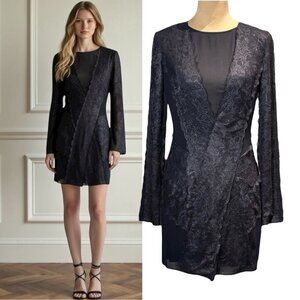 NWT Antik Batik Cocktail Mini Dress Sz.M Black Chiffon Lace LBD Event Sexy Chic